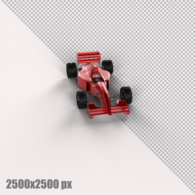 PSD carro vermelho realista de fórmula 1 em renderização 3d