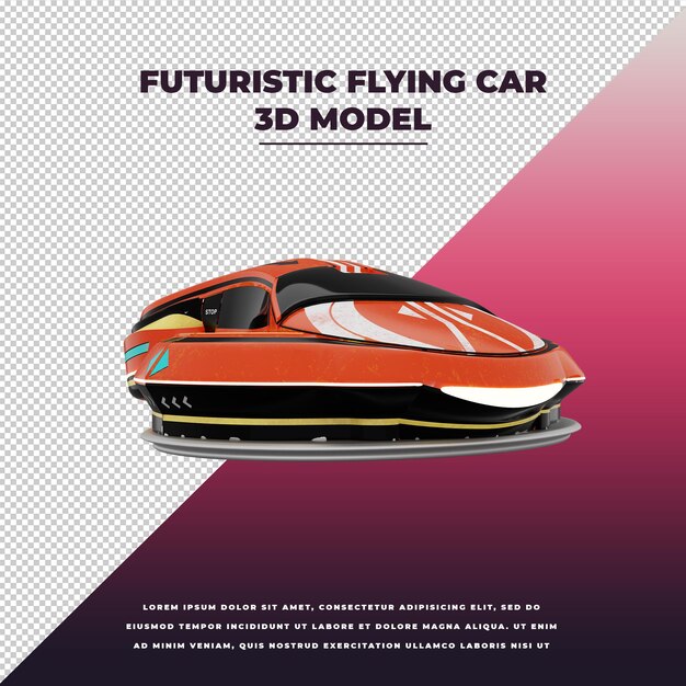 Carro voador futurista 3d isolado