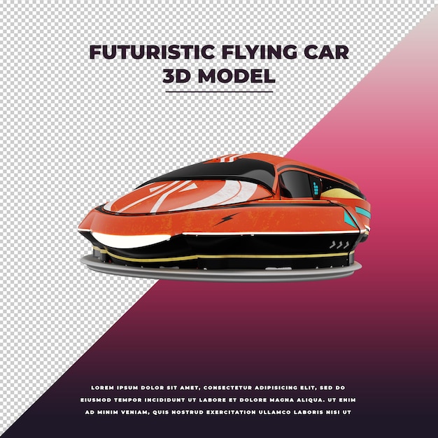Carro voador futurista 3d isolado