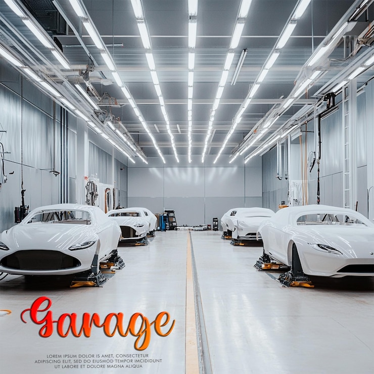 PSD carrocería con automóviles en el trabajo