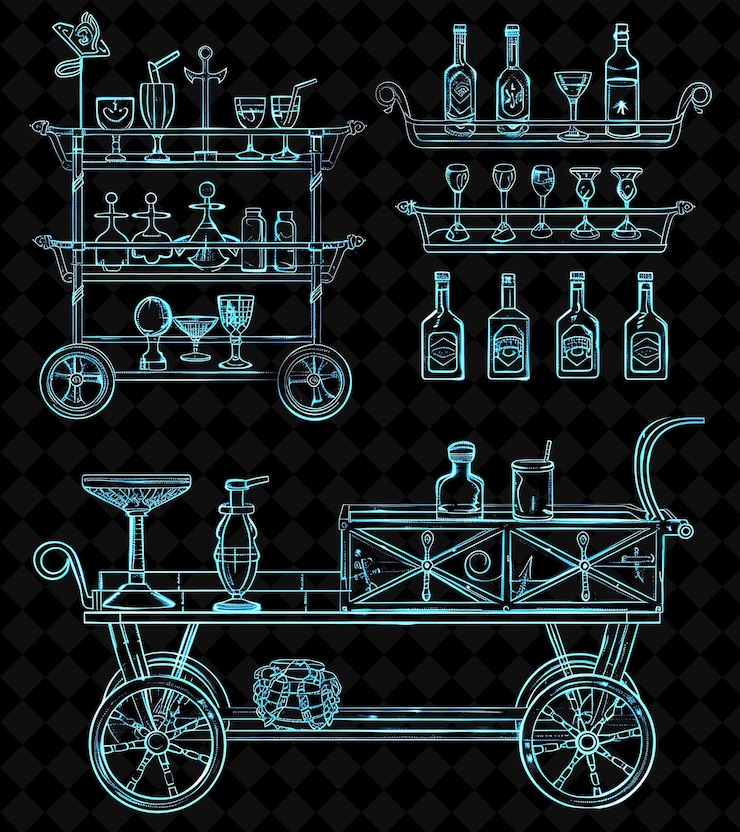 PSD carros de barras de estilo náutico de 8 bits con diseños de anclaje y colección de diseños únicos de png para el año 2000.