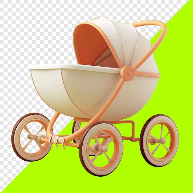 Carrozzina carina design 3d per bambini, pubblicità ed elementi di design