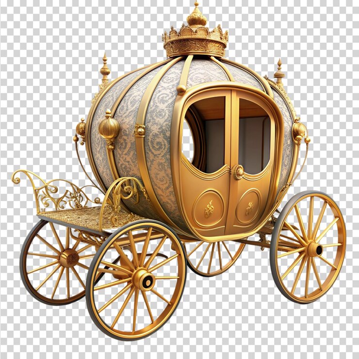 PSD carruagem de fantasia isolada em fundo transparente
