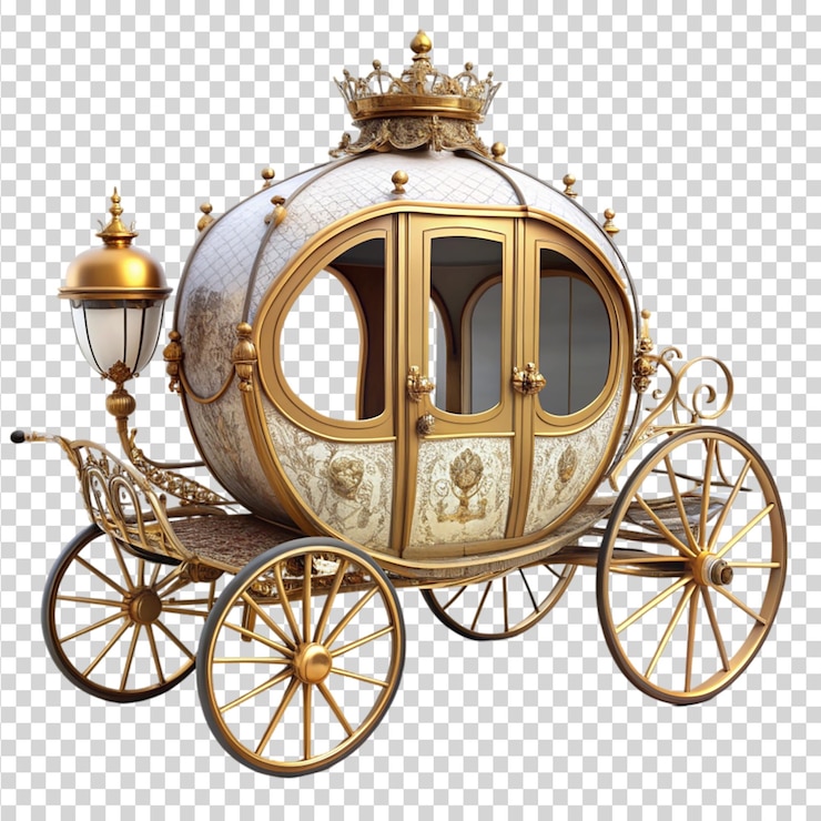PSD carruagem de fantasia isolada em fundo transparente