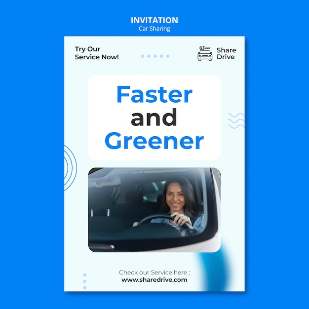 Carsharing-Vorlage im flachen Design