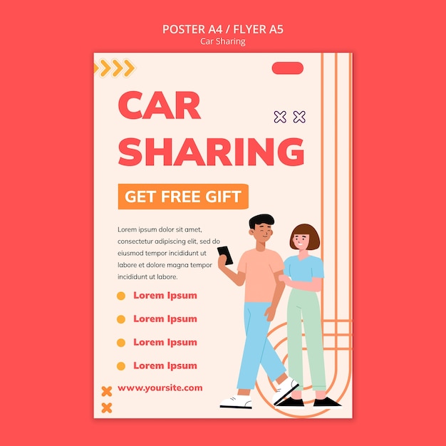 PSD carsharing-vorlagendesign