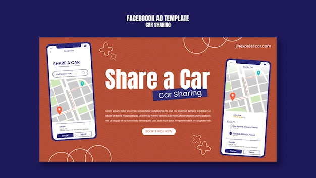 PSD carsharing-vorlagendesign