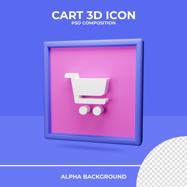 Cart 3d Rendering Icon Rendering