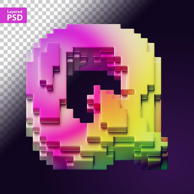 Carta 3d feita de pixels coloridos