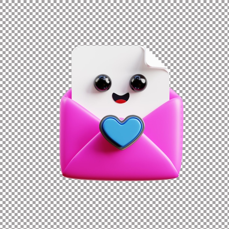PSD carta de amor en el archivo renderizado en 3d