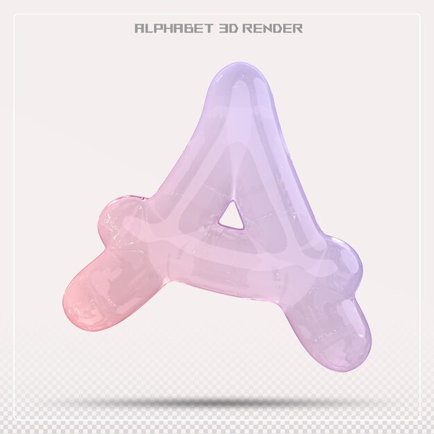 Carta de burbuja Un gradiente de fuente Renderizado en 3D del alfabeto