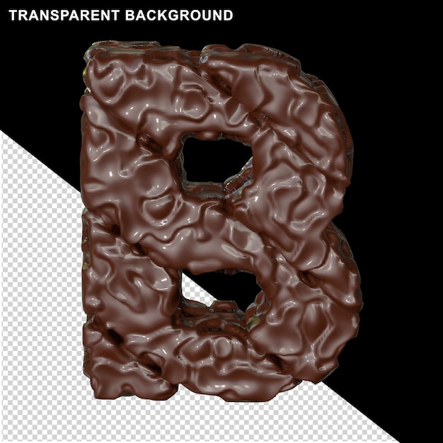 Carta de chocolate. 3d letra b