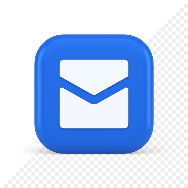 Carta de correo electrónico mensaje entrante sobre cerrado botón de aplicación móvil icono realista 3d