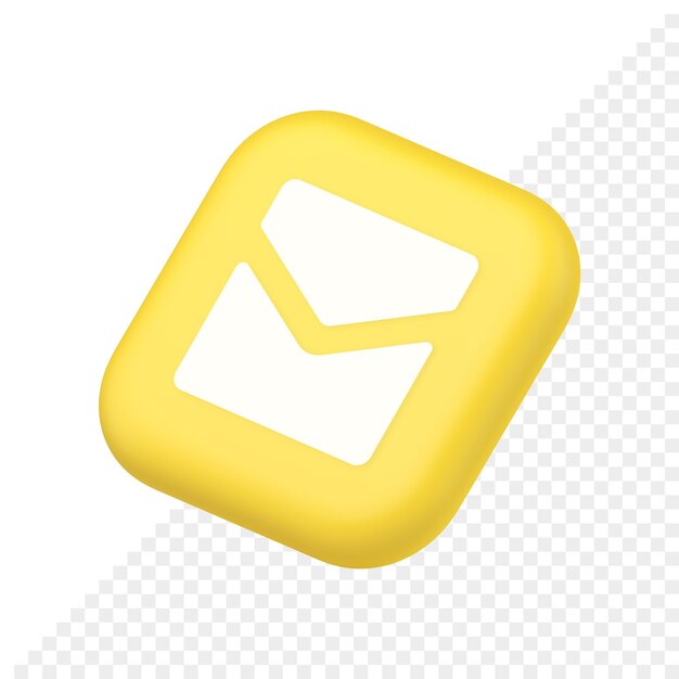 Carta de correo electrónico mensaje entrante sobre cerrado símbolo de botón móvil icono de sitio web representación 3d