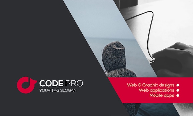 Carta d'affari Code Pro per applicazioni Web e mobili