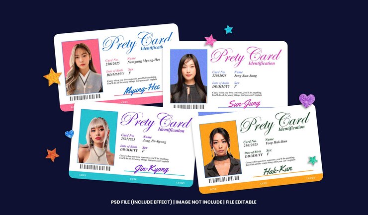 PSD carta d'identità kpop modificabile