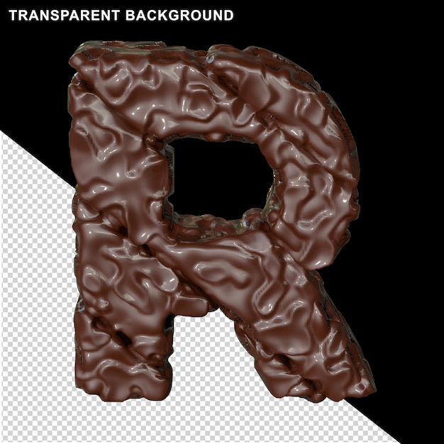 PSD carta de chocolate. 3d letra r