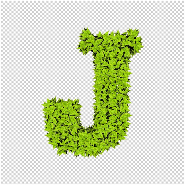 PSD carta de folhas verdes renderização em 3d