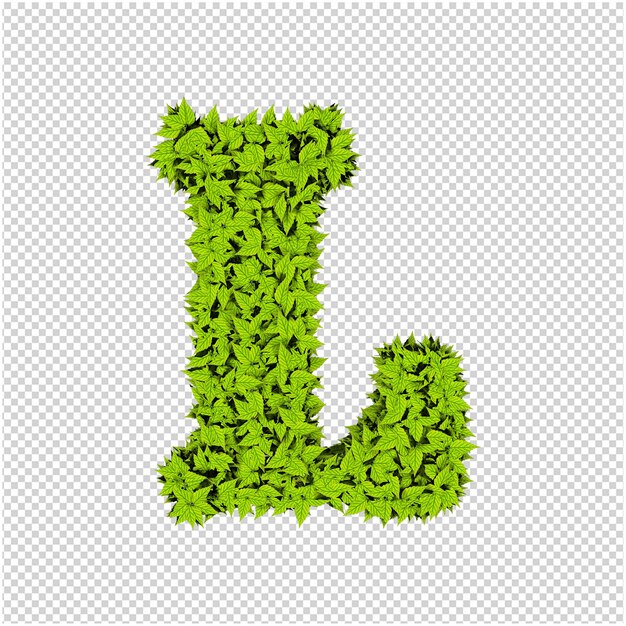 Carta de folhas verdes renderização em 3d