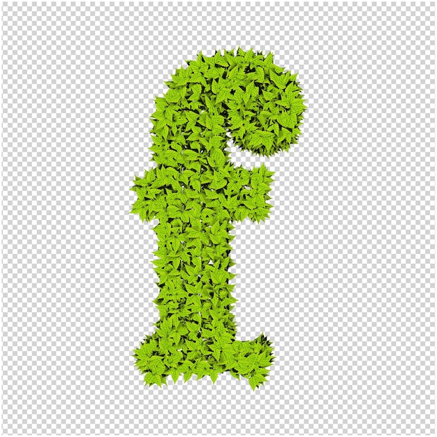 Carta de folhas verdes renderização em 3d