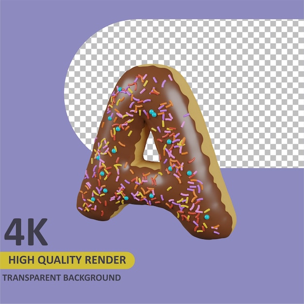 Carta de rosquinhas um desenho animado renderizando modelagem 3d