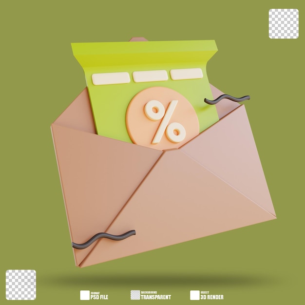 Carta de descuento de ilustración 3D 2