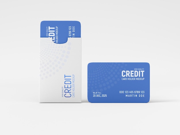 Carta di credito con portacarte mockup