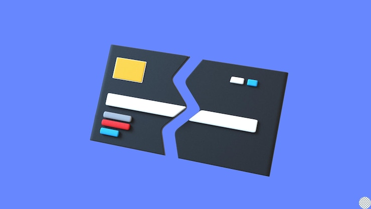 PSD carta di credito rotta 3d render declino emissione carta bancaria non disponibile problema illustrazione isolata