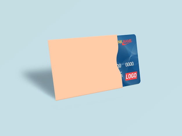 Carta di debito Smart Card Carta di plastica in carta protettiva Mockup