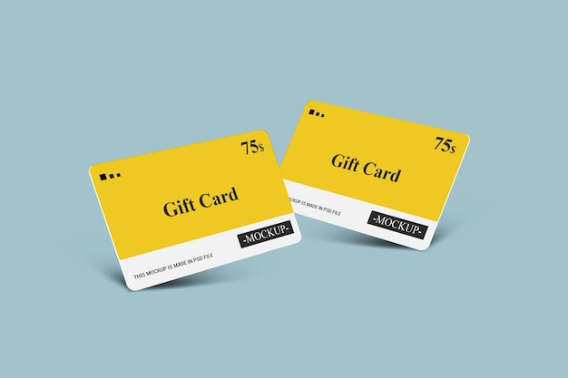 Carta di iscrizione, carta regalo, smart card, carta sconto, carta offerta modello mockup 3d