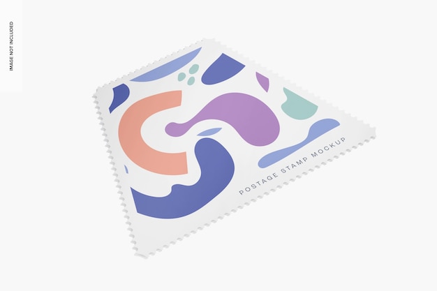 Carta francobollo mockup, prospettiva