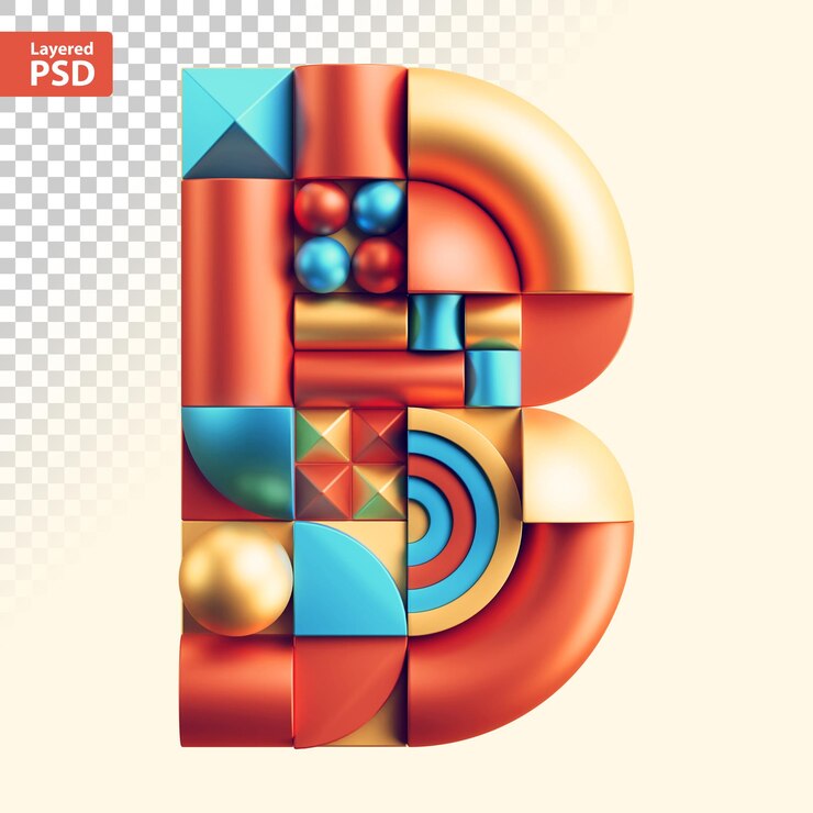 PSD carta geométrica abstracta 3d