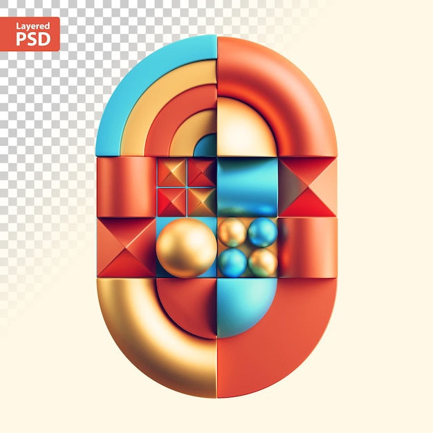 PSD carta geométrica abstracta 3d