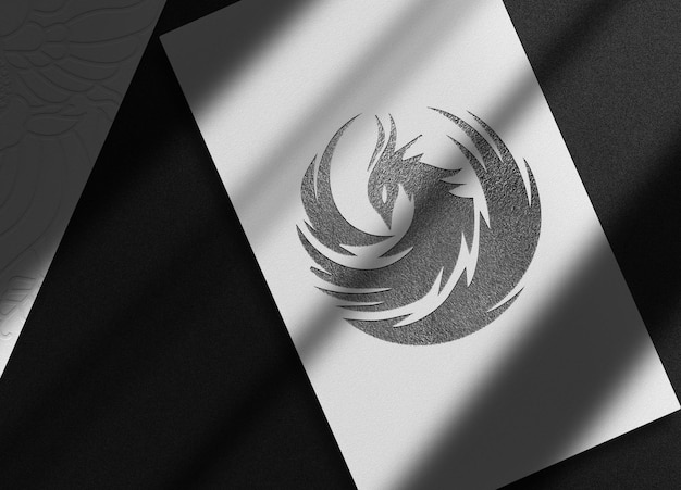 carta goffrata nera di lusso vista dall'alto mockup