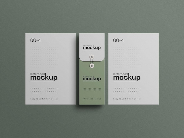 Carta intestata A4 con busta mockup