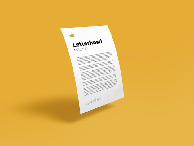Carta intestata mockup a4 flyer design rendering