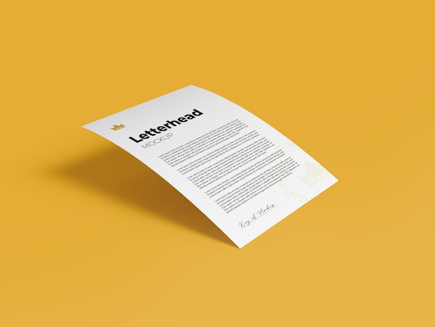 Carta intestata mockup a4 flyer design rendering