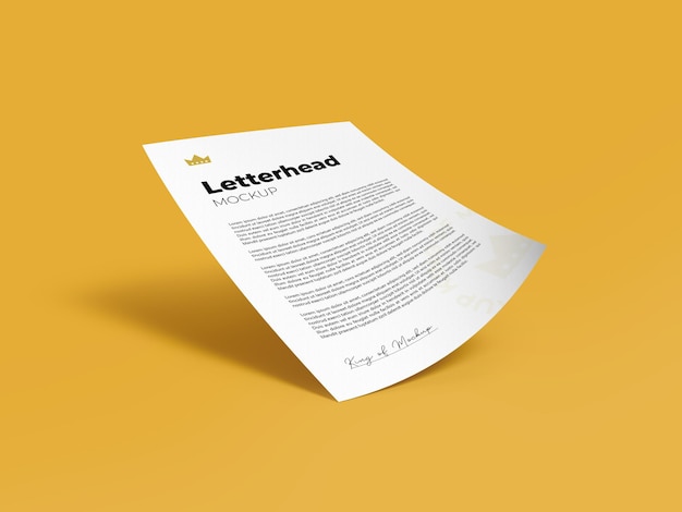 Carta intestata mockup a4 flyer design rendering