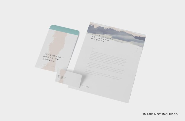 Carta intestata verticale con modello di busta del catalogo