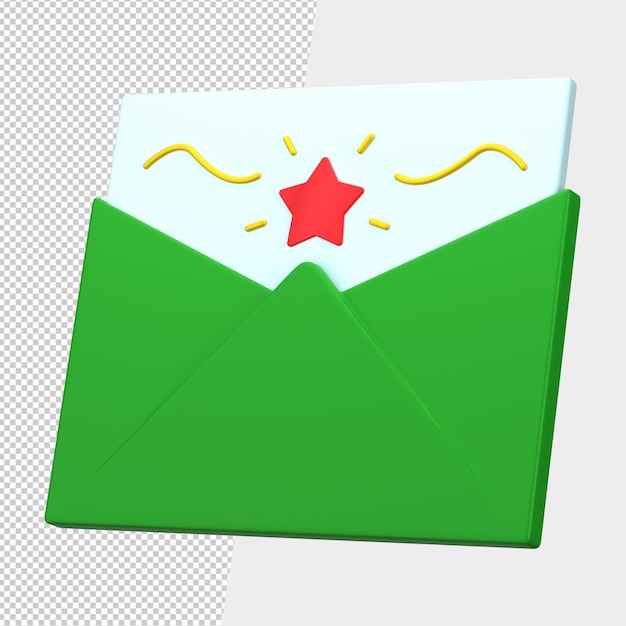 PSD carta de navidad 3d con fondo transparente