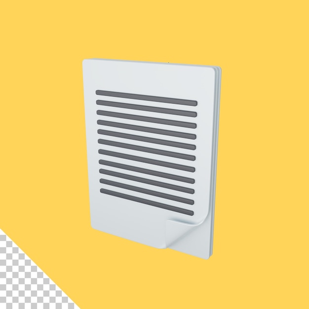 Carta per rendering 3d isolata utile per l'istruzione e l'illustrazione di design per ufficio premium