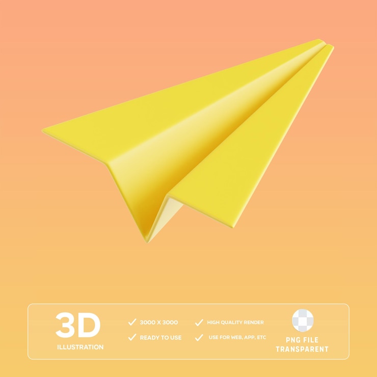 PSD carta piana 3d icon illustrazione