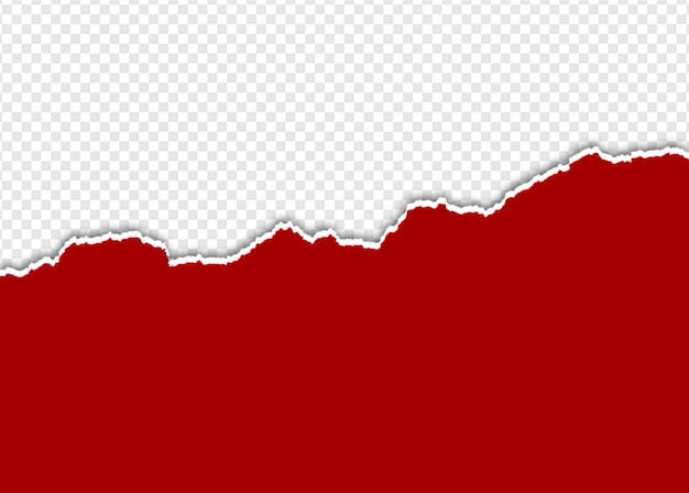 Carta rotta rossa con sfondo trasparente