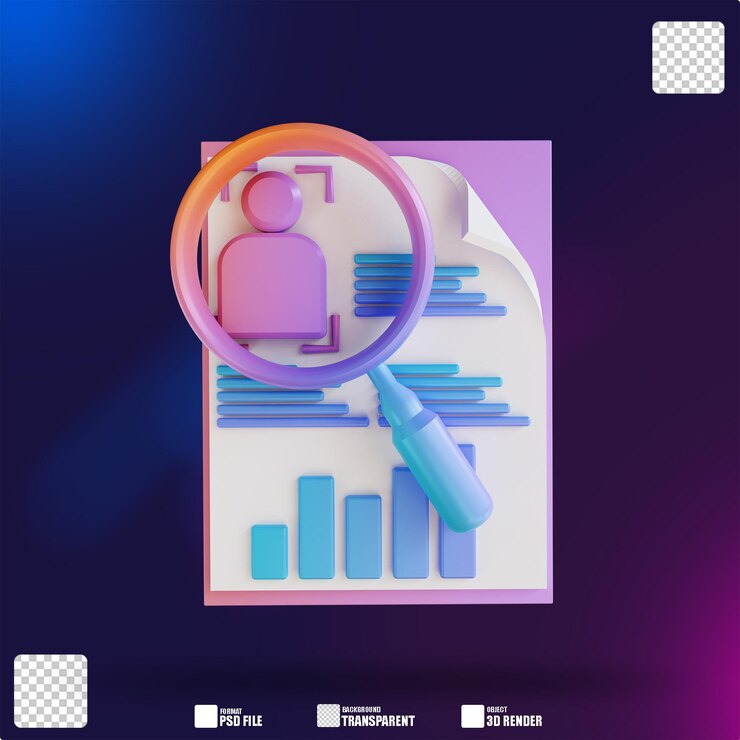 PSD carta de trabajo colorida de ilustración 3d