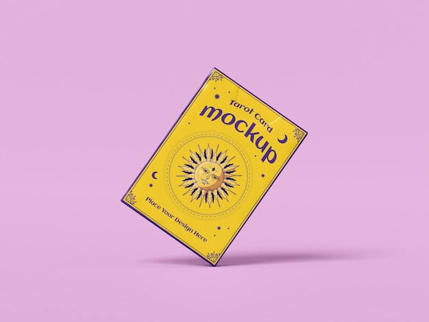 PSD cartão amarelo com fundo rosa