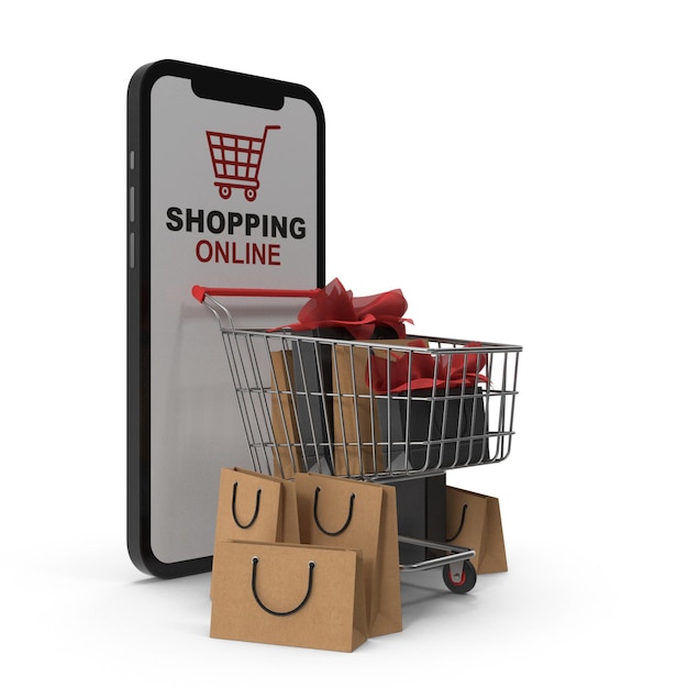 Cartão de Compras de Smartphone amp 4 Caixas Compras On-Line Facilidade