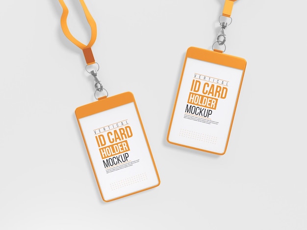 Cartão de identificação vertical com maquete de suporte