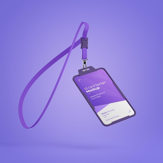 Cartão de identificação vertical com modelo de suporte