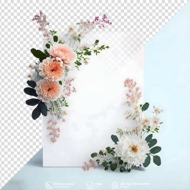PSD cartão de saudação de convite floral de casamento estilo vintage elegante