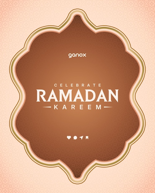 Cartão de saudação de origem islâmica minimalista de Ramadan Kareem e banner de mídia social